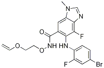 5-((4-溴-2-氟苯基)氨基)-4-氟-1-甲基-N-(2-(乙烯氧基)乙氧基甲基)-1H-苯并[d]咪唑-6-甲酰胺结构式