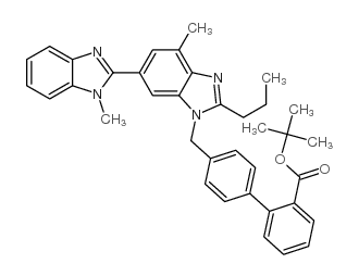 4'-[[1,4'-Dimethyl-2'-propyl(2,6'-bi-1H-benzimidazol)-1'-yl]-methyl]-1,1'-biphenyl-2-carboxylic acid 1,1-dimethylethyl ester Structure