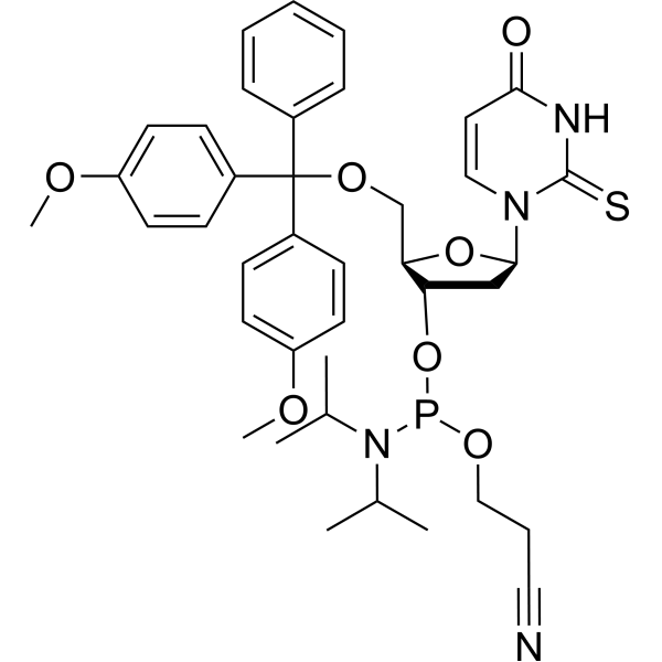 2’-Fluoro-2-thio-2’-dU-3’-phosphoramidite结构式