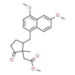 2-[(4,6-Dimethoxy-1-naphtyl)methyl]-1-methyl-5-oxocyclopentaneacetic acid methyl ester structure