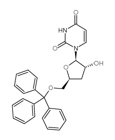 1-(3-脱氧-5-O-三苯甲基呋喃戊糖基)-2,4(1H,3H)-嘧啶二酮结构式