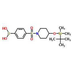 (4-((4-((叔-丁基二甲基甲硅烷基)氧代)哌啶-1-基)磺酰)苯基)硼酸结构式