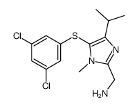 [5-(3,5-dichlorophenyl)sulfanyl-1-methyl-4-propan-2-ylimidazol-2-yl]methanamine结构式