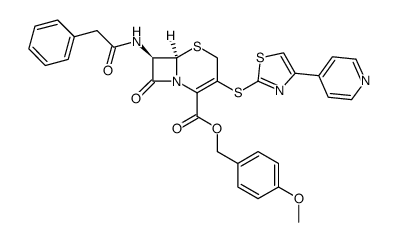 p-methoxybenzyl 7β-phenylacetamido-3-[4-(4-pyridyl)-1,3-thiazol-2-yl]thio-3-cephem-4-carboxylate Structure