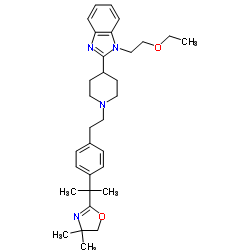 2-{2-[4-(2-{4-[1-(2-Ethoxyethyl)-1H-benzo[d]imidazol-2-yl]piperidin-1-yl}ethyl)phenyl]propan-2-yl}-4,4-dimethyl-4,5-dihydrooxazole Structure