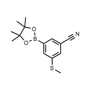 3-(Methylthio)-5-(4,4,5,5-tetramethyl-1,3,2-dioxaborolan-2-yl)benzonitrile Structure