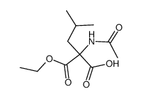 Propanedioic acid,(acetylamino)(2-methylpropyl)-,monoethyl ester (9CI) structure