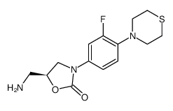 (5S)-5-(aminomethyl)-3-(3-fluoro-4-thiomorpholin-4-ylphenyl)-1,3-oxazolidin-2-one结构式