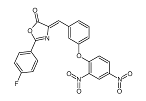 4-[[3-(2,4-dinitrophenoxy)phenyl]methylidene]-2-(4-fluorophenyl)-1,3-oxazol-5-one结构式