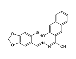 N-[(E)-(6-bromo-1,3-benzodioxol-5-yl)methylideneamino]-3-hydroxynaphthalene-2-carboxamide Structure