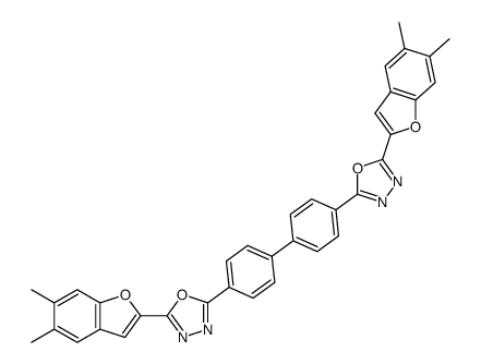 5,5'-bis-(5,6-dimethyl-benzofuran-2-yl)-2,2'-biphenyl-4,4'-diyl-bis-[1,3,4]oxadiazole结构式