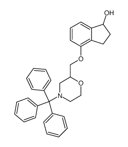 (+/-)-2-[(1-hydoxyindan-4-yloxy)methyl]-4-triphenylmethylmorpholine结构式