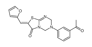 (7Z)-3-(3-acetylphenyl)-7-(furan-2-ylmethylidene)-2,4-dihydro-[1,3]thiazolo[3,2-a][1,3,5]triazin-6-one Structure