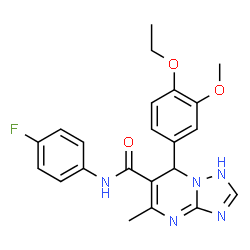 7-(4-ethoxy-3-methoxyphenyl)-N-(4-fluorophenyl)-5-methyl-4,7-dihydro[1,2,4]triazolo[1,5-a]pyrimidine-6-carboxamide结构式