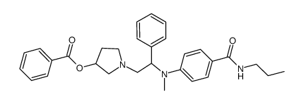 benzoic acid 1-{2-[methyl-2-(4-propylkarbamoyl-phenyl)-amino]-2-phenyl-ethyl}-pyrrolidin-3-yl ester Structure