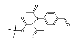 N,N'-Diacetyl-N'-(4-formyl-phenyl)-hydrazinecarboxylic acid tert-butyl ester Structure