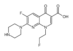 1,8-Naphthyridine-3-carboxylic acid, 1,4-dihydro-6-fluoro-1-(2-fluoroe thyl)-4-oxo-7-(1-piperazinyl)- picture