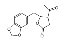 (4S,5R)-4-acetyl-5-(1,3-benzodioxol-5-ylmethyl)oxolan-2-one Structure