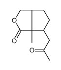 3a-methyl-4-(2-oxopropyl)-4,5,6,6a-tetrahydro-1H-cyclopenta[c]furan-3-one结构式