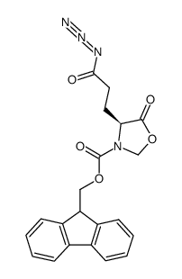 9H-9-fluorenylmethyl (4S)-4-(3-azido-2-oxopropyl)-5-oxo-1,3-oxazolone-3-carboxylate结构式