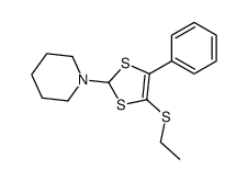 1-(4-ethylsulfanyl-5-phenyl-1,3-dithiol-2-yl)piperidine结构式