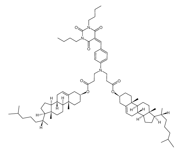 5-[4-(di(2-(cholesteryloxycarbonyl)ethyl)amino)benzylidene]-1,3-dibutylpyrimidine-2,4,6-trione Structure