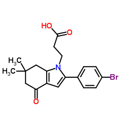 3-[2-(4-Bromophenyl)-6,6-dimethyl-4-oxo-4,5,6,7-tetrahydro-1H-indol-1-yl]propanoic acid Structure