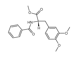 (S)-(+)-methyl 2-benzoylamino-3-(3,4-dimethoxyphenyl)propanoate结构式