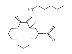 2-(2-Azaheptyliden)-3-methyl-5-nitrocyclopentadecanon结构式