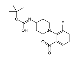 tert-Butyl (1-(2-fluoro-6-nitrophenyl)piperidin-4-yl)carbamate structure