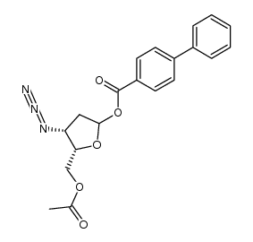 5-O-acetyl-3-azido-1-O-(4-biphenylcarbonyl)-2,3-dideoxy-D-threo-pentofuranose Structure