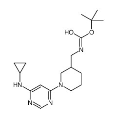 tert-butyl N-[[1-[6-(cyclopropylamino)pyrimidin-4-yl]piperidin-3-yl]methyl]carbamate Structure