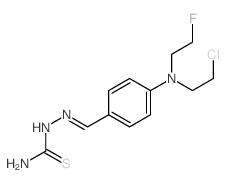 [[4-(2-chloroethyl-(2-fluoroethyl)amino)phenyl]methylideneamino]thiourea structure