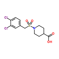 1-[(3,4-Dichlorobenzyl)sulfonyl]-4-piperidinecarboxylic acid结构式