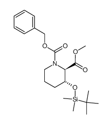 1-benzyl 2-methyl (2R,3R)-3-((tert-butyldimethylsilyl)oxy)piperidine-1,2-dicarboxylate结构式