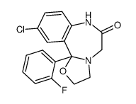 10-chloro-11b-(2-fluoro-phenyl)-2,3,7,11b-tetrahydro-benzo[f]oxazolo[3,2-d][1,4]diazepin-6-one Structure