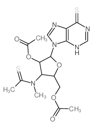 9H-Purine-6(1H)-thione,9-[3-deoxy-3-(N-methylthioacetamido)-b-D-ribofuranosyl]-, 2',5'-diacetate (8CI) structure