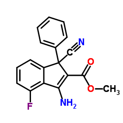 METHYL 3-AMINO-1-CYANO-4-FLUORO-1-PHENYL-1H-INDENE-2-CARBOXYLAT Structure