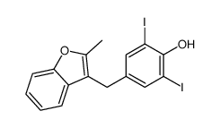 2,6-diiodo-4-[(2-methyl-1-benzofuran-3-yl)methyl]phenol Structure