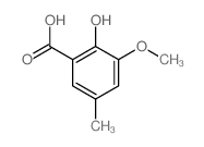 2-hydroxy-3-methoxy-5-methyl-benzoic acid Structure