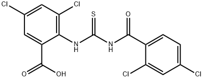 3,5-dichloro-2-[[[(2,4-dichlorobenzoyl)amino]thioxomethyl]amino]-benzoic acid structure