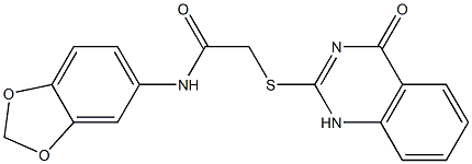 N-(1,3-benzodioxol-5-yl)-2-[(4-oxo-1H-quinazolin-2-yl)sulfanyl]acetamide Structure