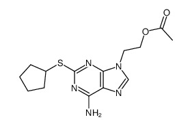 1-acetoxy-2-(6-amino-2-cyclopentylsulfanyl-purin-9-yl)-ethane Structure