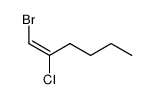 (E)-1-bromo-2-chloro-1-hexene结构式