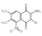 2-amino-3-bromo-6,7-dimethyl-5-nitro-naphthalene-1,4-dione结构式