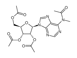 N6-acetyl-2',3',5'-tri-O-acetyl-N6-methyladenosine结构式