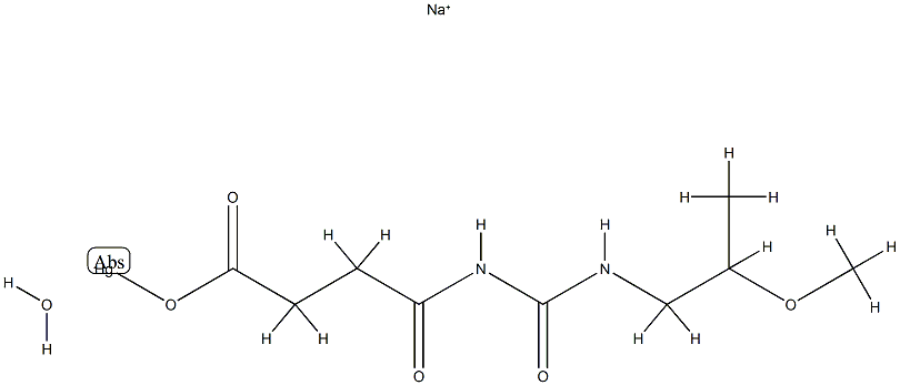 sodium [3-[[(3-carboxylatopropionamido)carbonyl]amino]-2-methoxypropyl]hydroxymercurate(1-) Structure