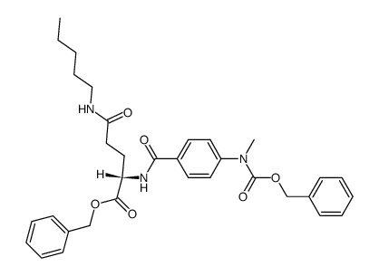 benzylN2-(4-(((benzyloxy)carbonyl)(methyl)amino)benzoyl)-N5-pentyl-L-glutaminate Structure