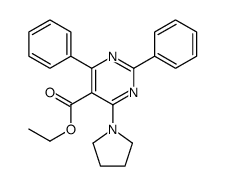 ethyl 2,4-diphenyl-6-pyrrolidin-1-ylpyrimidine-5-carboxylate Structure