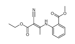 methyl 2-((3-cyano-4-ethoxy-4-oxobut-2-en-2-yl)amino)benzoate Structure